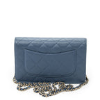Chanel Emoticon Wallet on Chain Blue Quilted Lambskin Leather — view 5