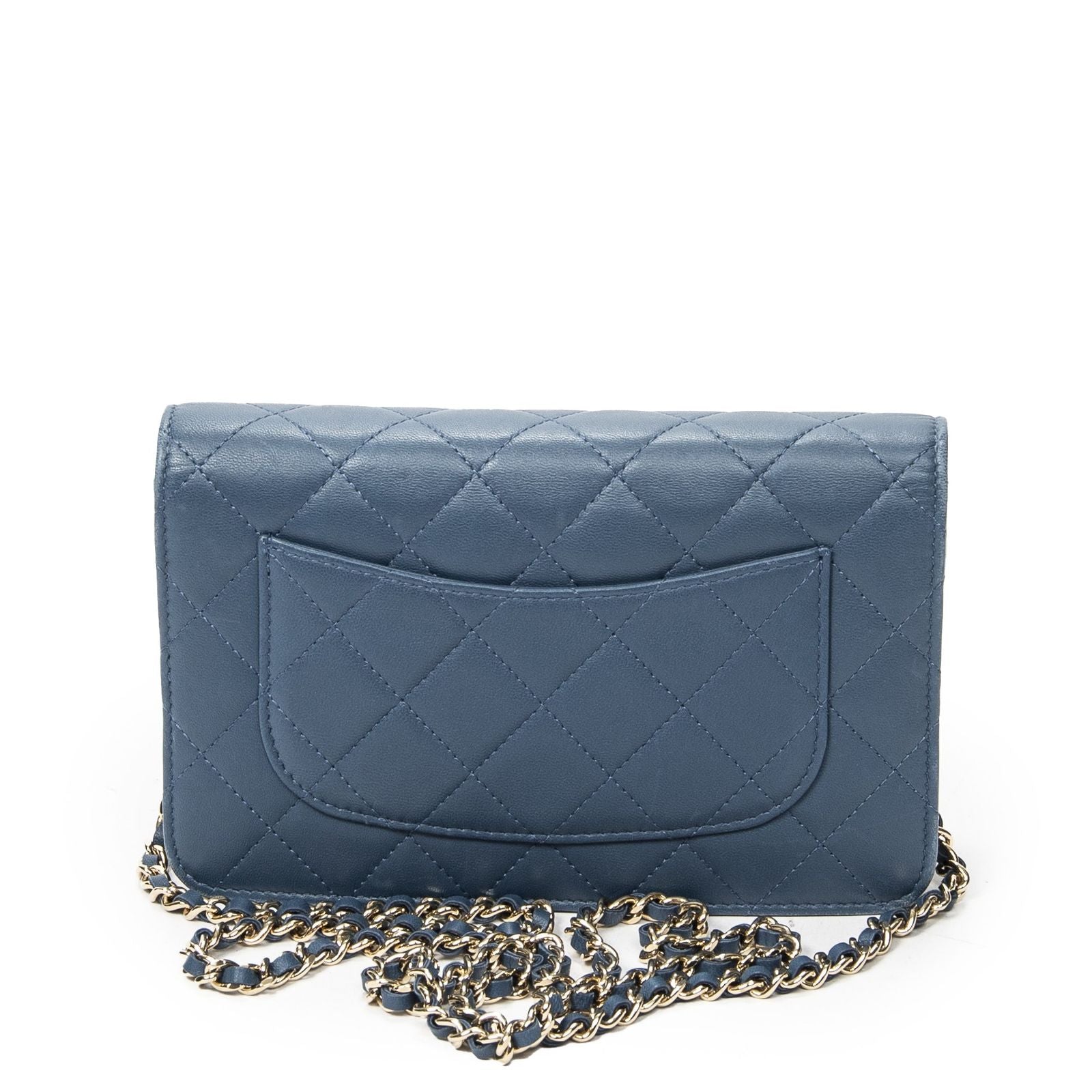 Chanel Emoticon Wallet on Chain Blue Quilted Lambskin Leather — view 5