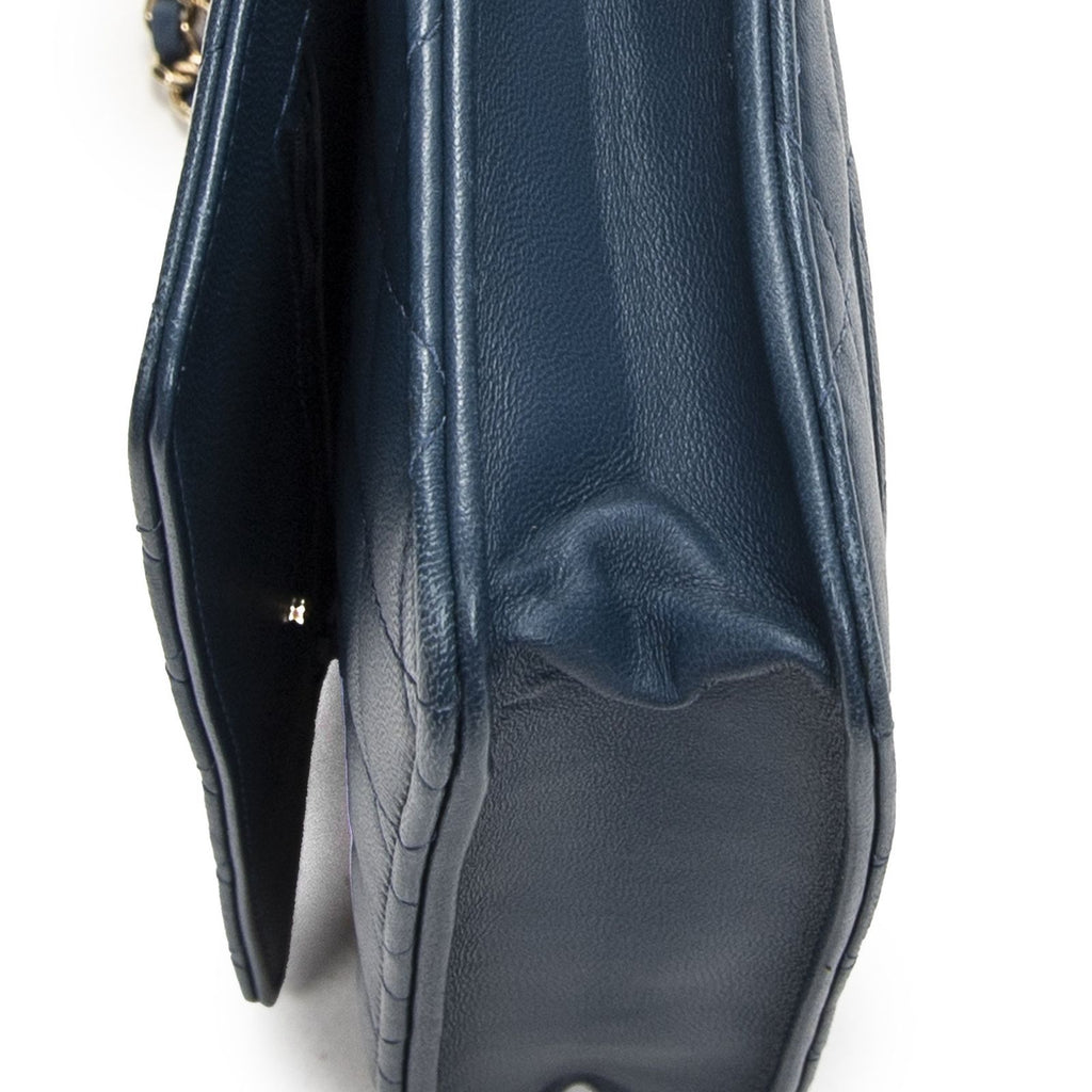 Chanel Emoticon Wallet on Chain Blue Quilted Lambskin Leather — view 8