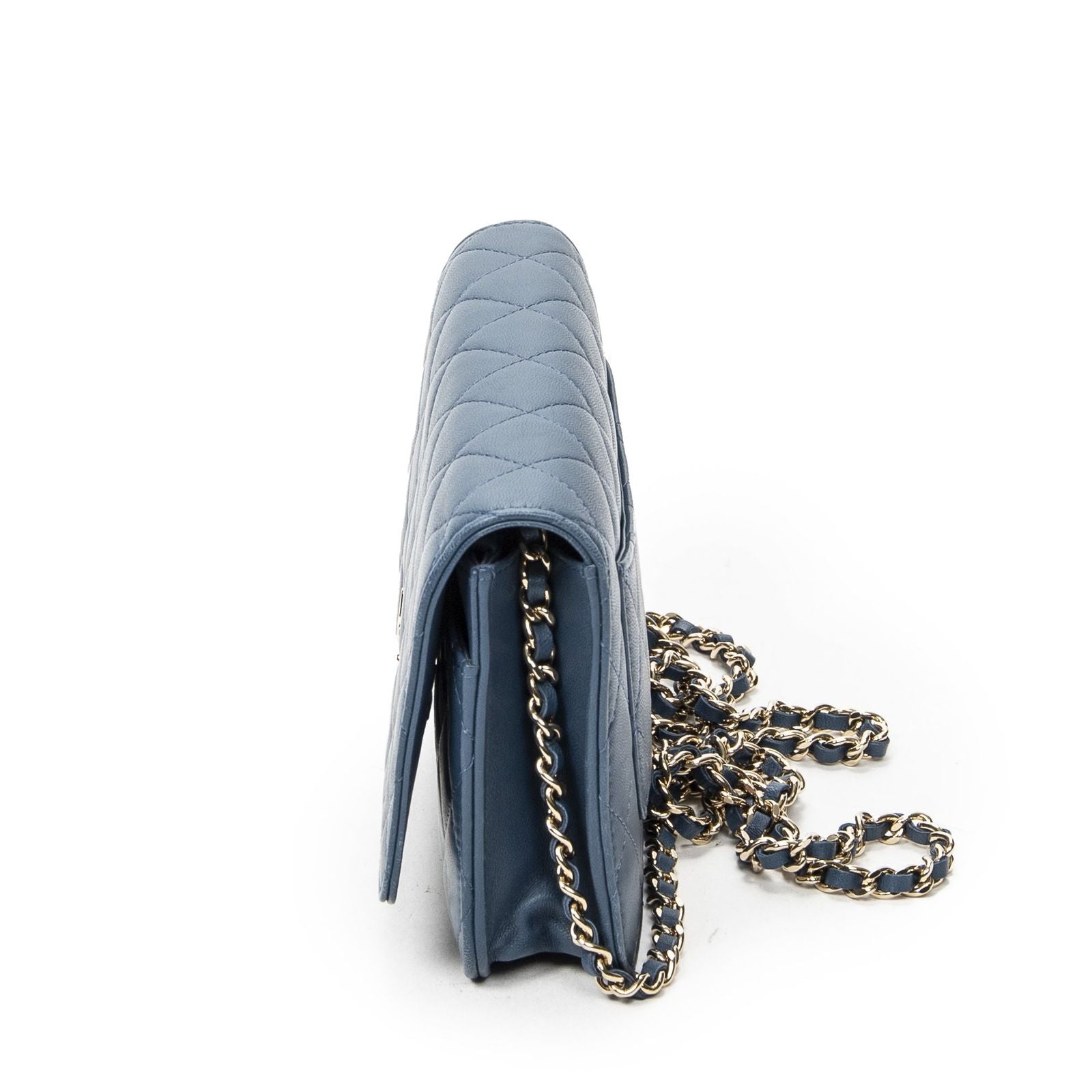 Chanel Emoticon Wallet on Chain Blue Quilted Lambskin Leather — view 3
