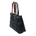 Gucci Web Large Diaper Tote Black GG Canvas — view 2