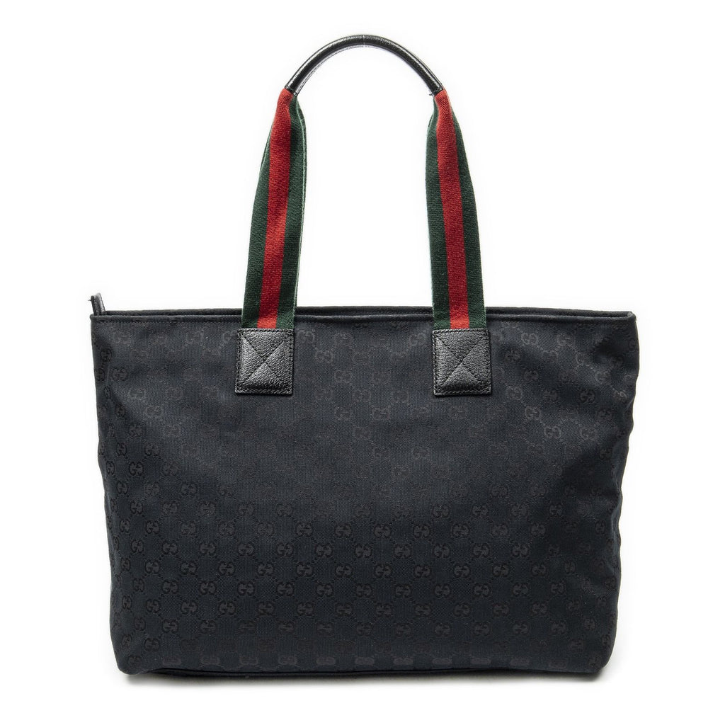 Gucci Web Large Diaper Tote Black GG Canvas — view 5