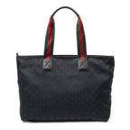 Gucci Web Large Diaper Tote Black GG Canvas — view 5