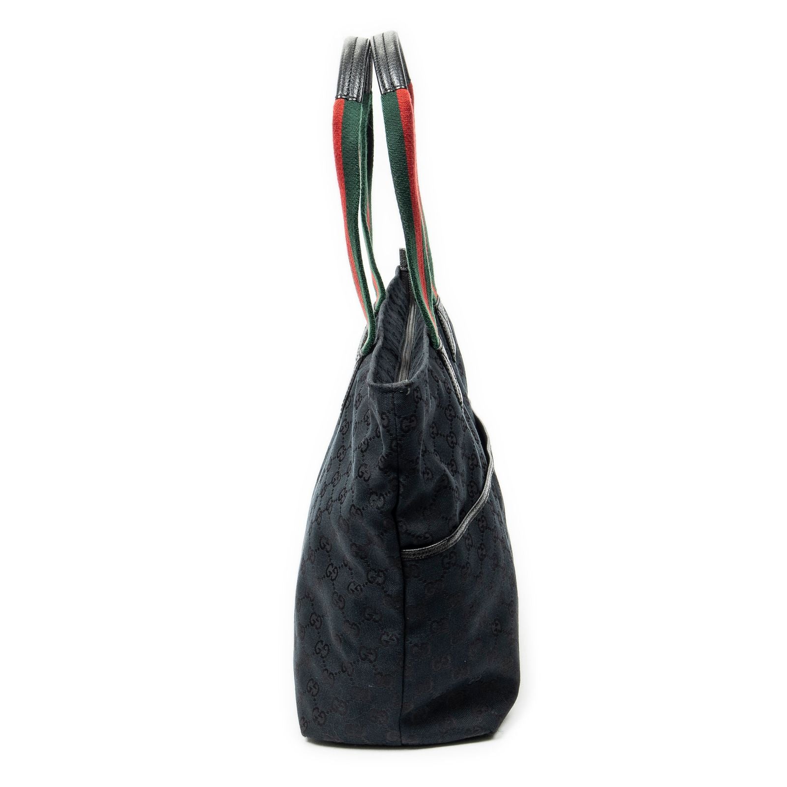 Gucci Web Large Diaper Tote Black GG Canvas — view 4
