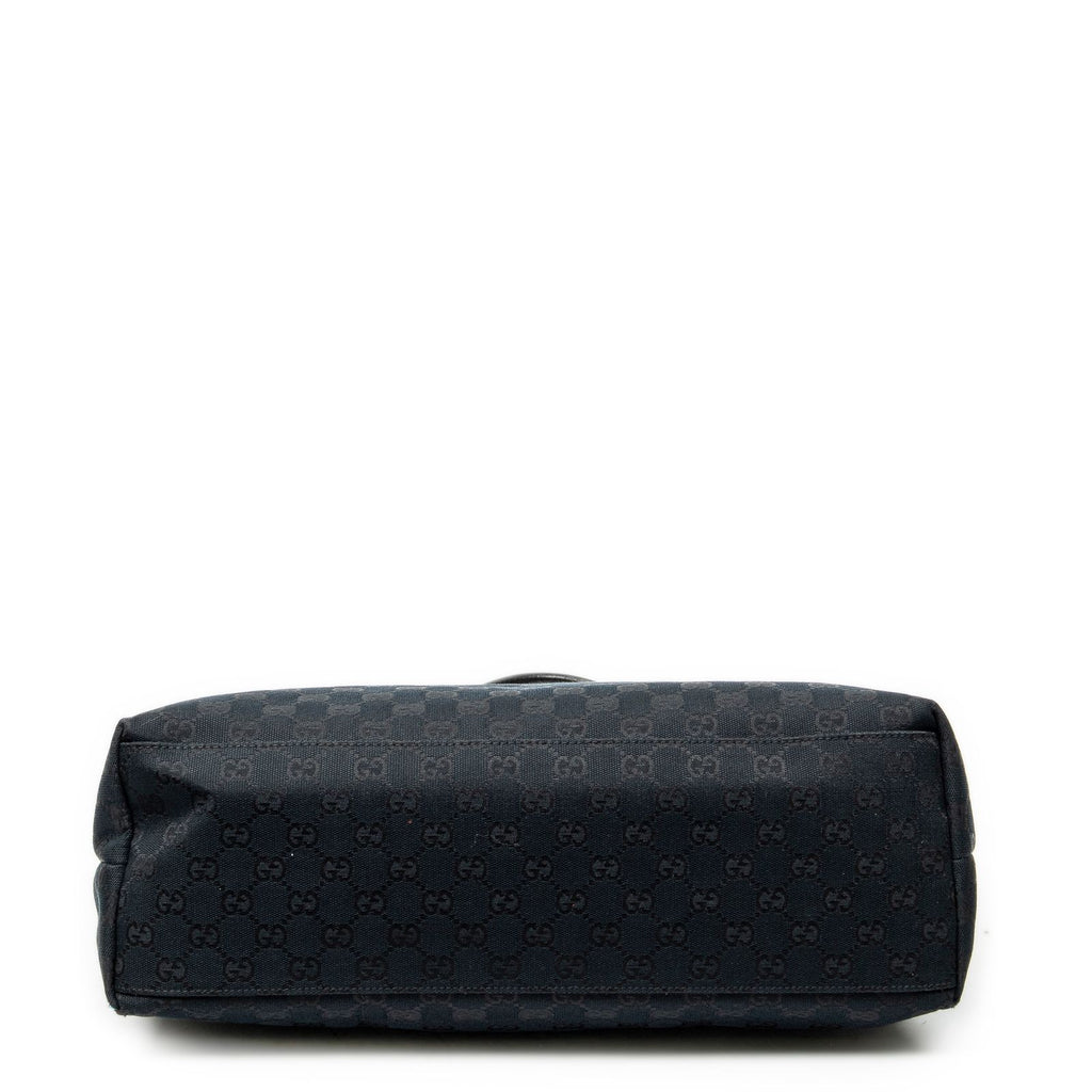 Gucci Web Large Diaper Tote Black GG Canvas — view 6