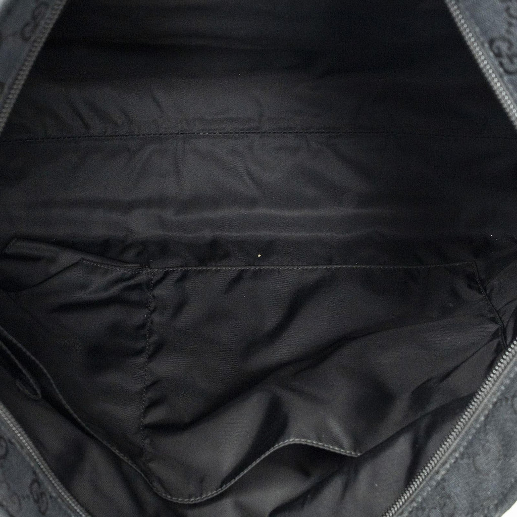 Gucci Web Large Diaper Tote Black GG Canvas — view 9