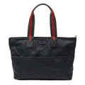 Gucci Web Large Diaper Tote Black GG Canvas