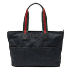 Gucci Web Large Diaper Tote Black GG Canvas