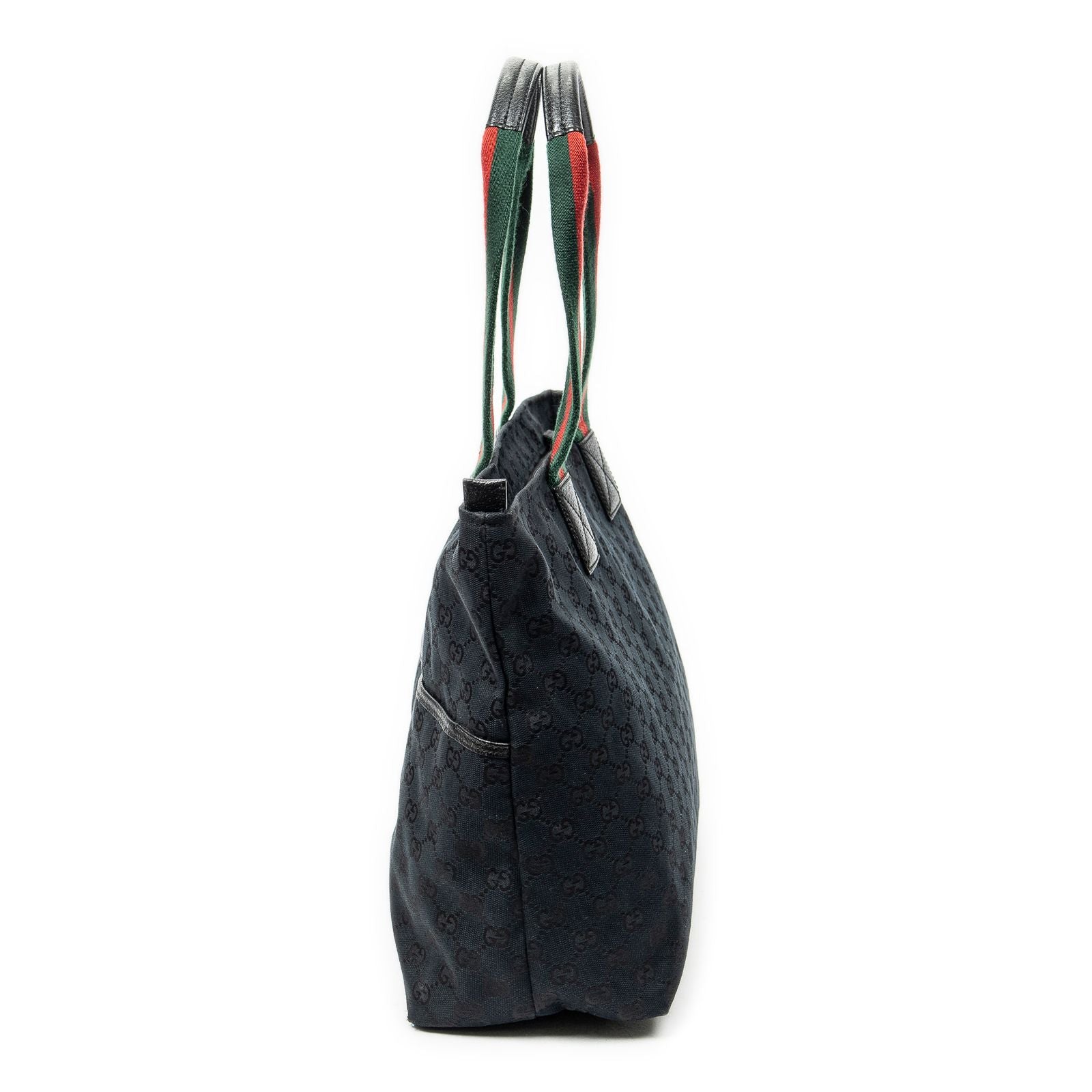 Gucci Web Large Diaper Tote Black GG Canvas — view 3