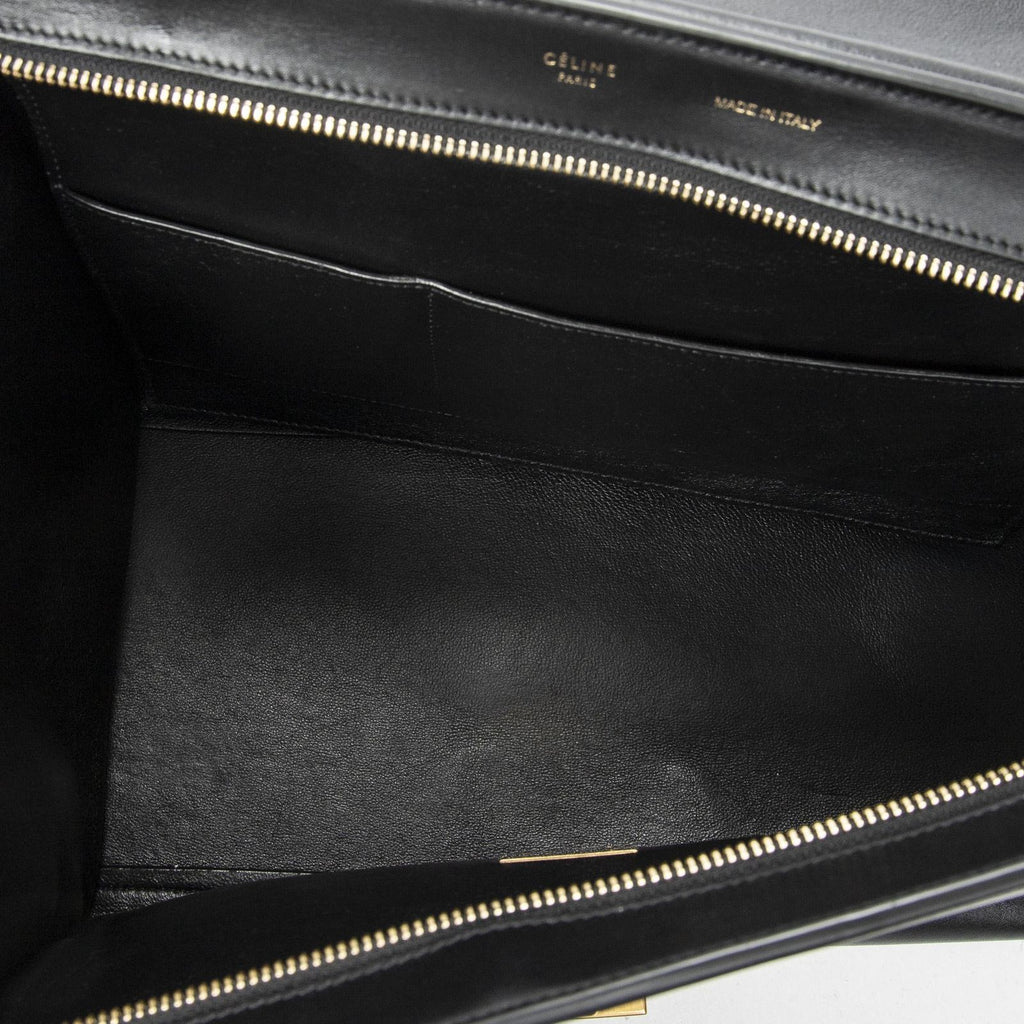 Celine Midi Trapeze Blue Black Beige Calfskin Leather Messenger — view 9