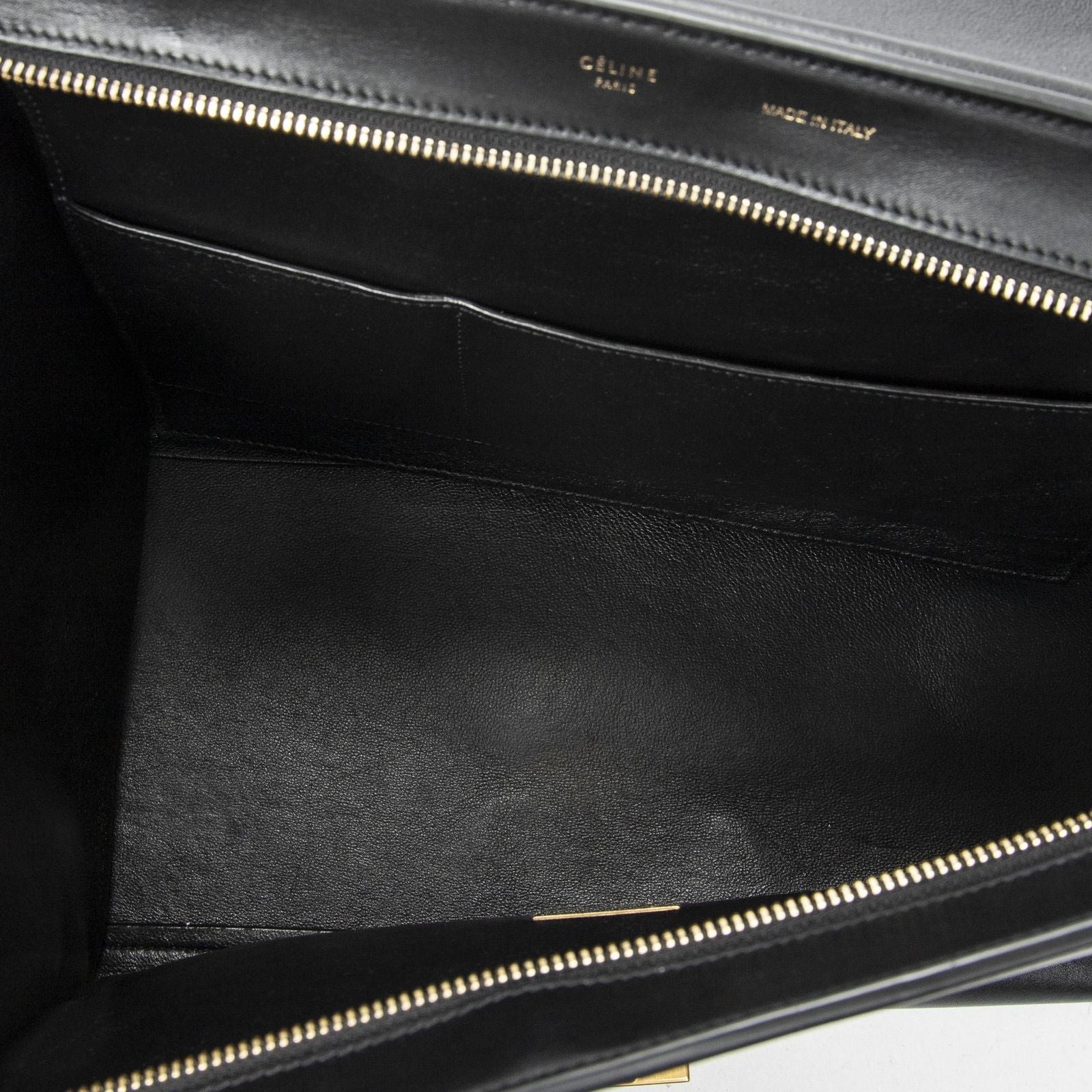 Celine Midi Trapeze Blue Black Beige Calfskin Leather Messenger — view 9