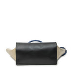 Celine Midi Trapeze Blue Black Beige Calfskin Leather Messenger — view 6