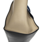 Celine Midi Trapeze Blue Black Beige Calfskin Leather Messenger — view 7