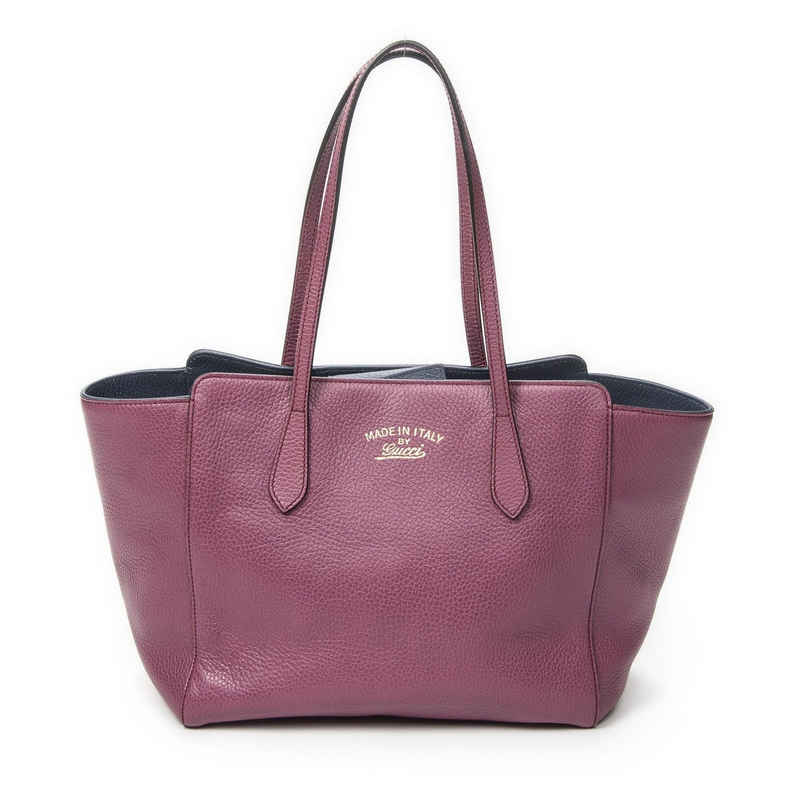 Gucci Small Swing Tote Purple Calfskin Leather