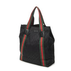 Gucci Open Shopping Tote Black GG Canvas — view 2