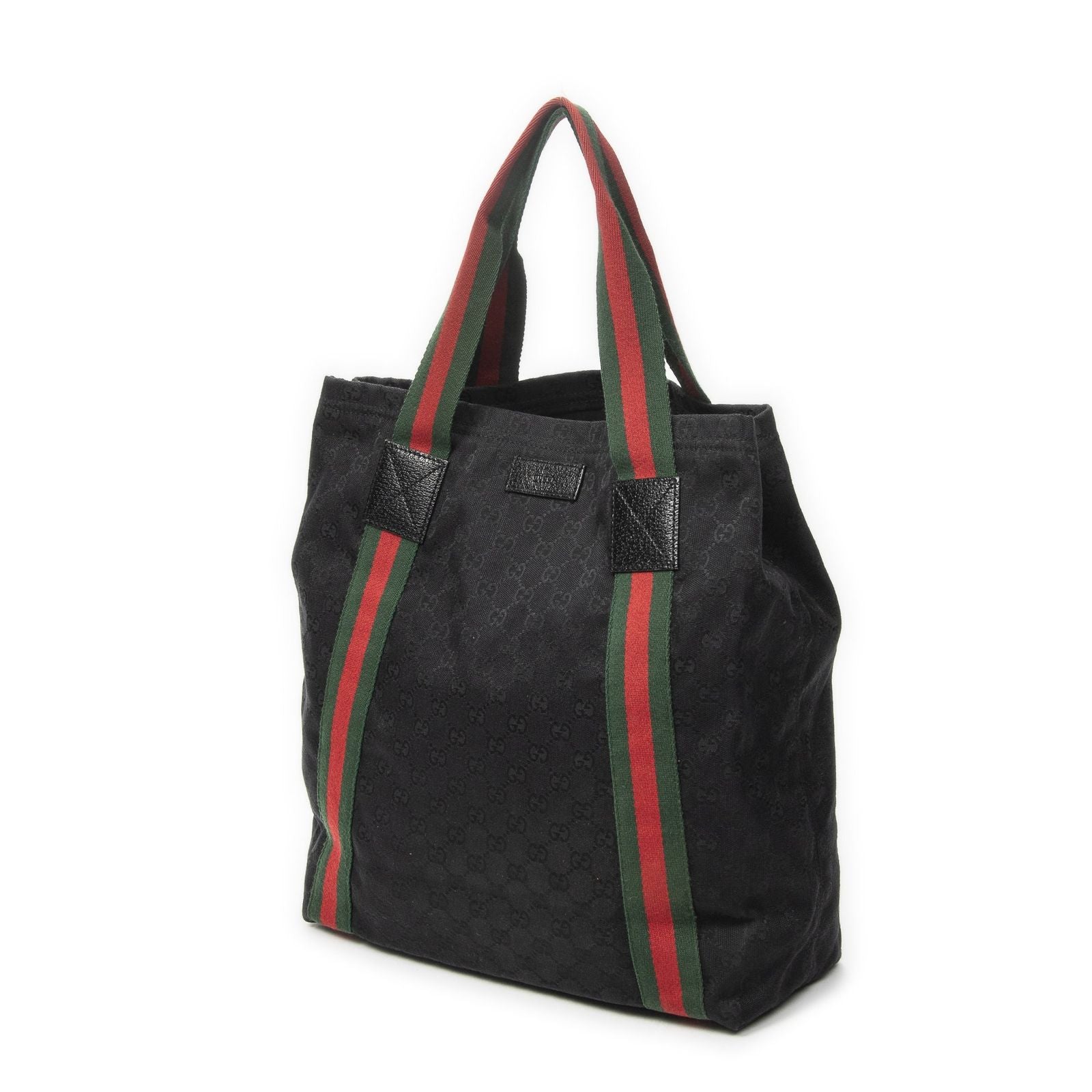 Gucci Open Shopping Tote Black GG Canvas — view 2