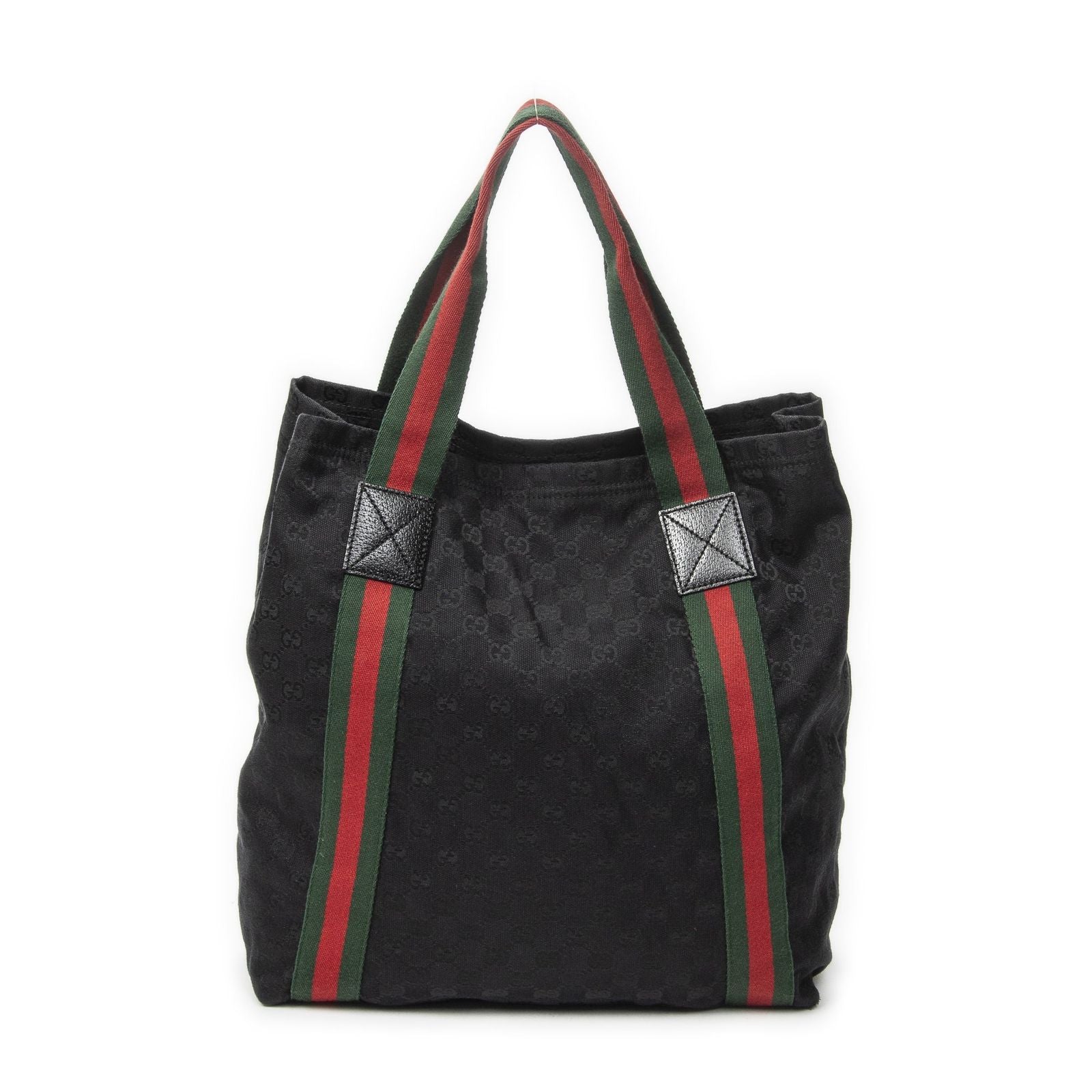 Gucci Open Shopping Tote Black GG Canvas — view 5