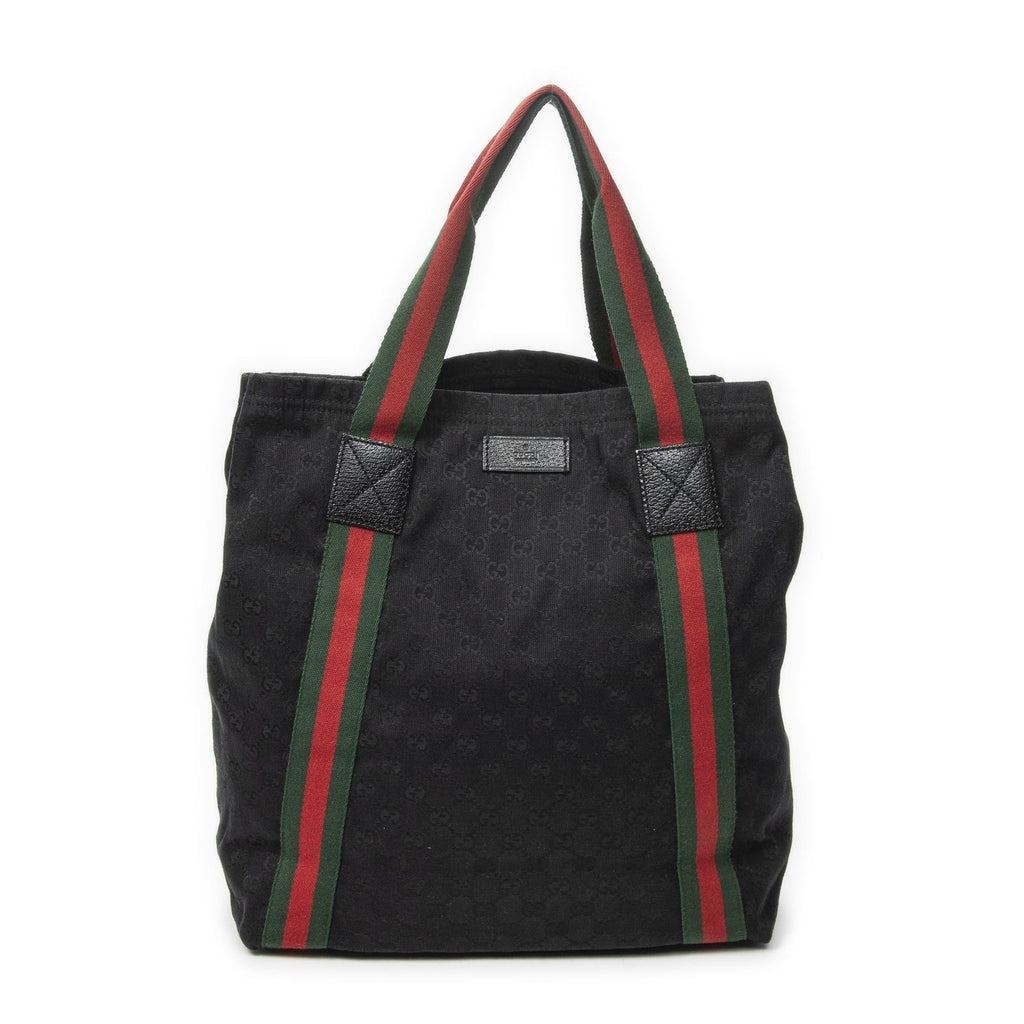 Gucci Open Shopping Tote Black GG Canvas