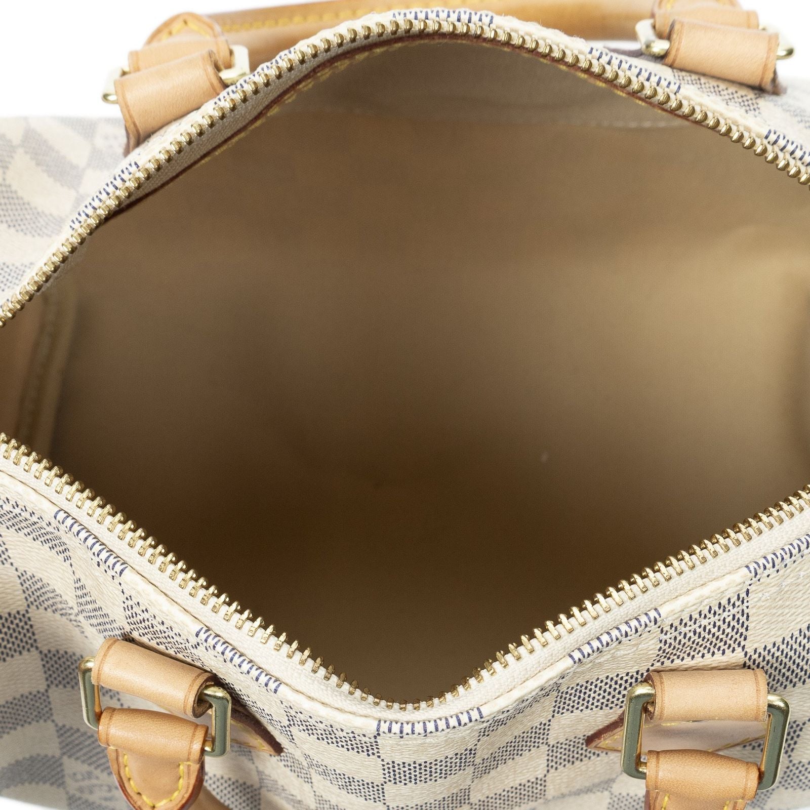 Louis Vuitton Speedy Ivory Damier Azur Handbag — view 9