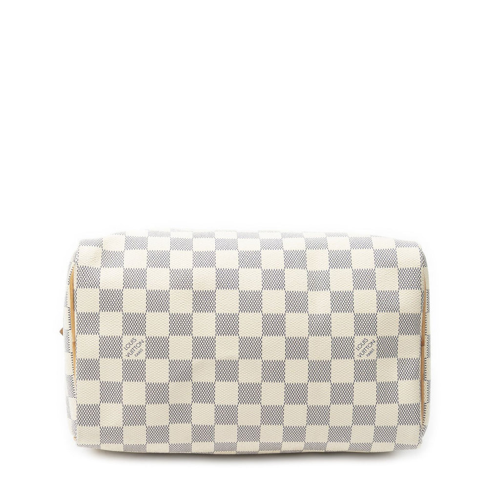 Louis Vuitton Speedy Ivory Damier Azur Handbag — view 6
