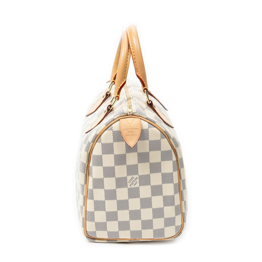 Louis Vuitton Speedy Ivory Damier Azur Handbag — view 4