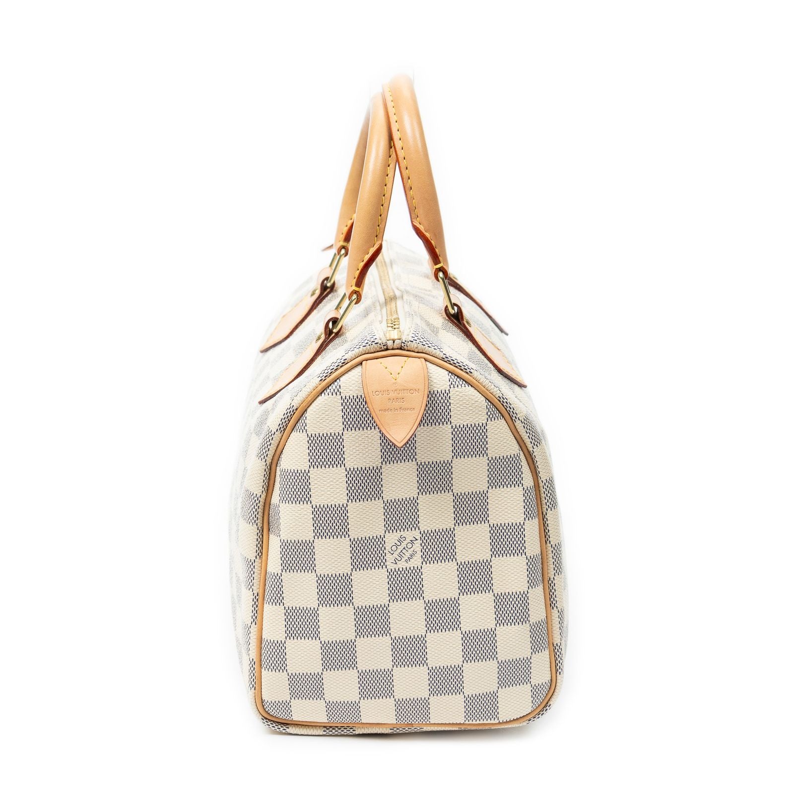 Louis Vuitton Speedy Ivory Damier Azur Handbag — view 4