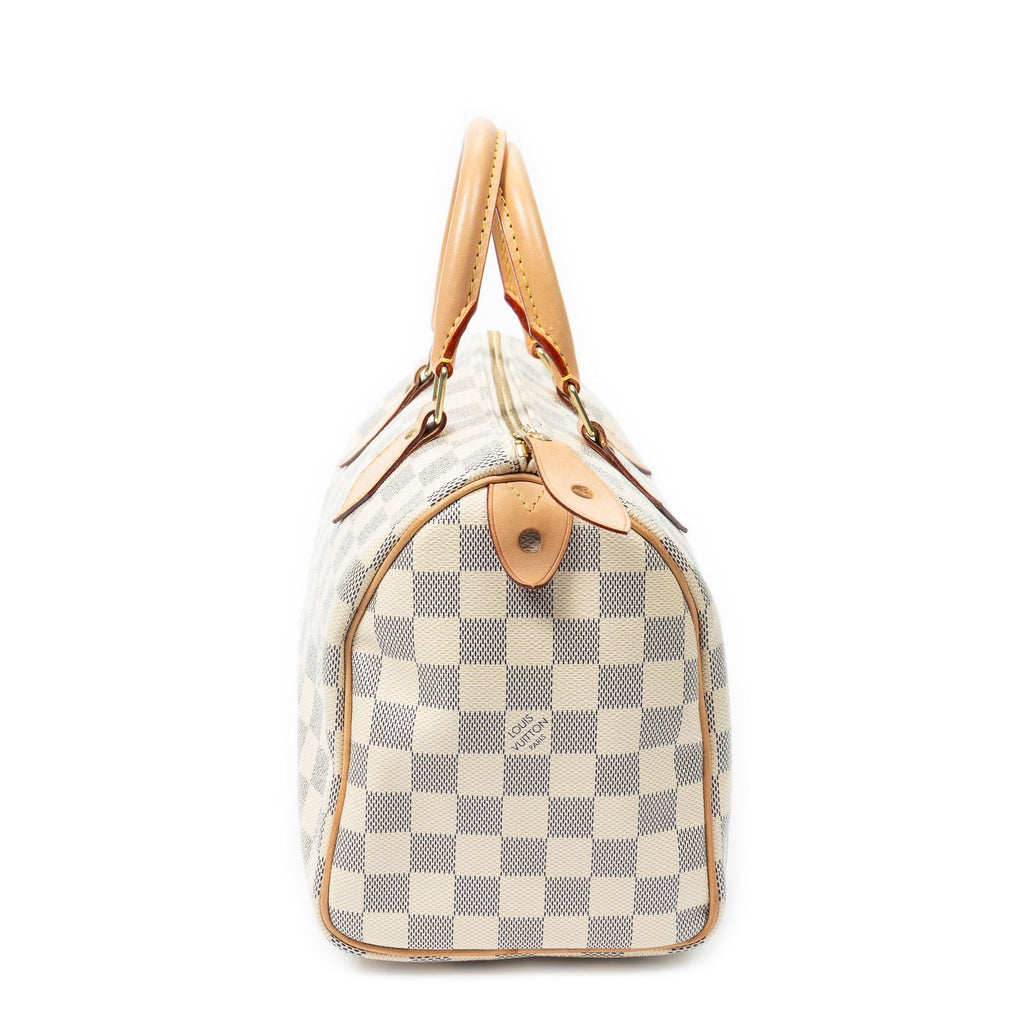 Louis Vuitton Speedy Ivory Damier Azur Handbag — view 3