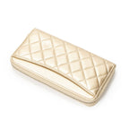 Chanel L-gusset Zip Wallet Metallic Gold Quilted Lambskin Leather — view 2