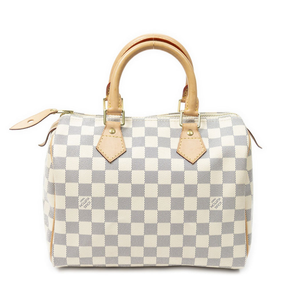 Louis Vuitton Speedy Ivory Damier Azur Handbag — view 5