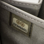 Chanel L-gusset Zip Wallet Gray Quilted Patent Leather — view 6