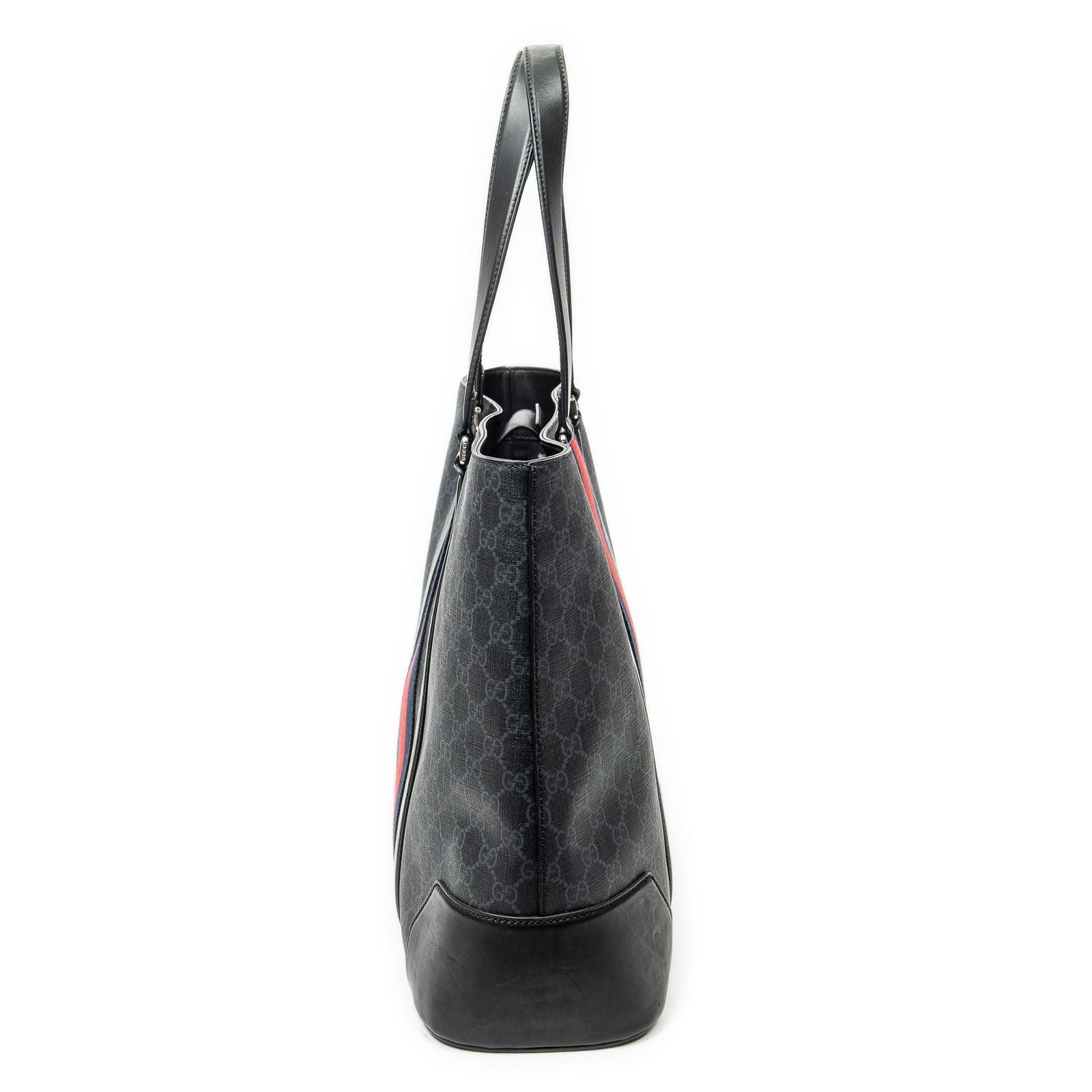 Gucci Large Web Shopping Tote Black Supreme Canvas — view 4