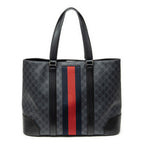 Gucci Large Web Shopping Tote Black Supreme Canvas — view 5