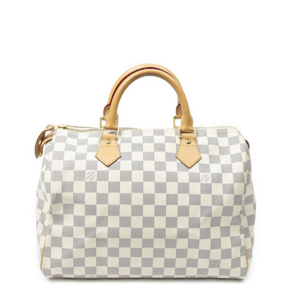 Louis Vuitton Speedy Ivory Damier Azur Handbag — view 5