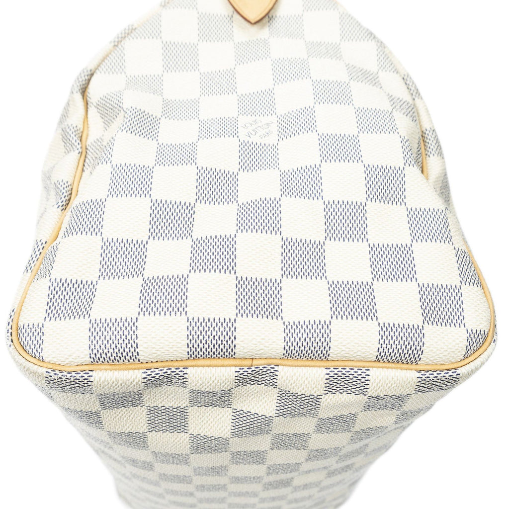 Louis Vuitton Speedy Ivory Damier Azur Handbag — view 8
