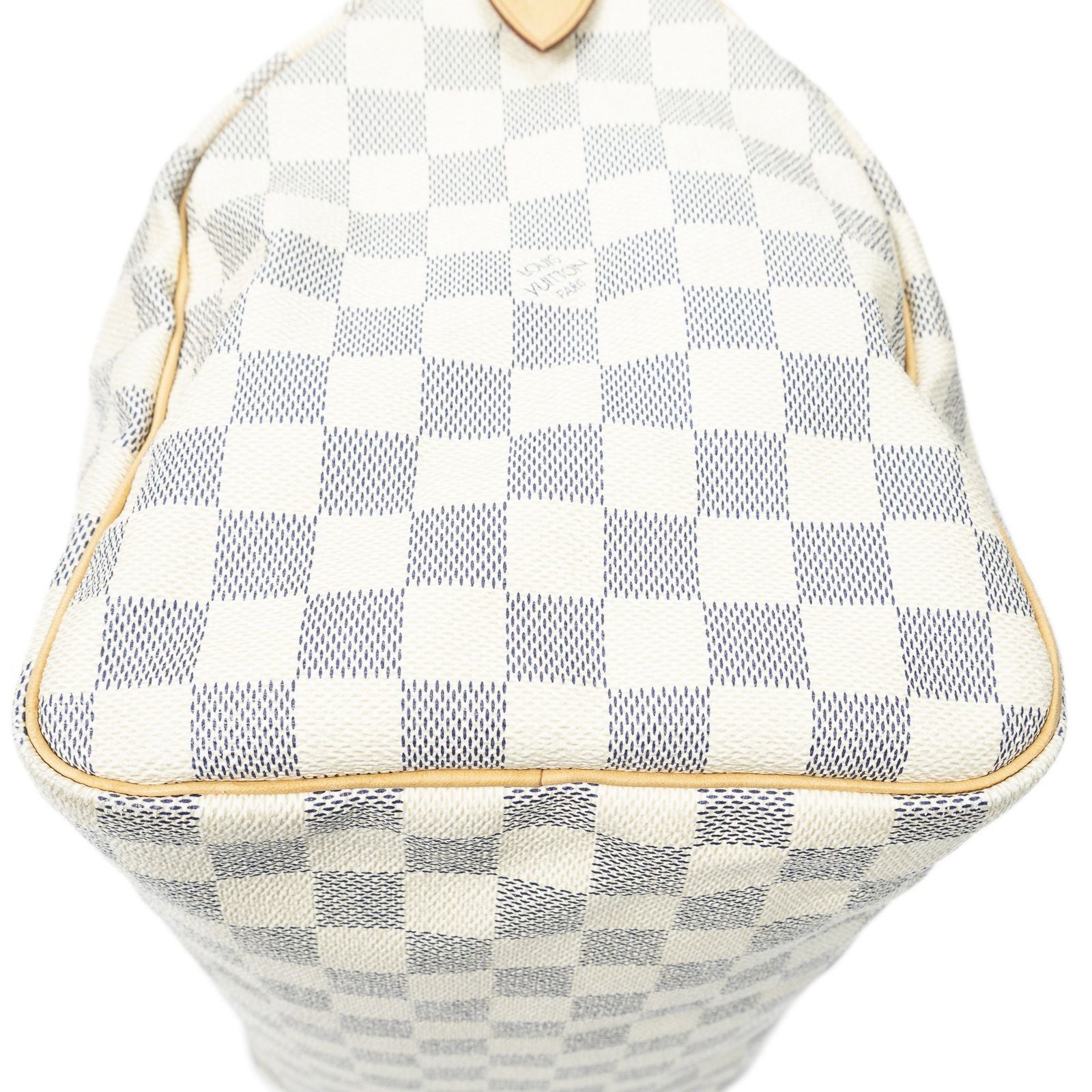 Louis Vuitton Speedy Ivory Damier Azur Handbag — view 8