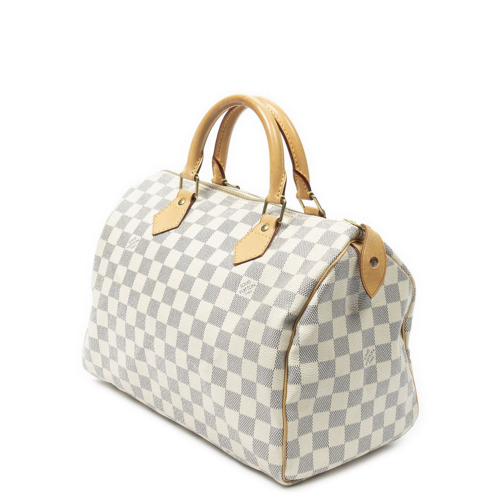 Louis Vuitton Speedy Ivory Damier Azur Handbag — view 2