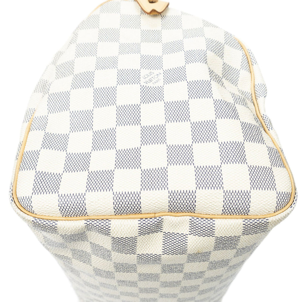 Louis Vuitton Speedy Ivory Damier Azur Handbag — view 7