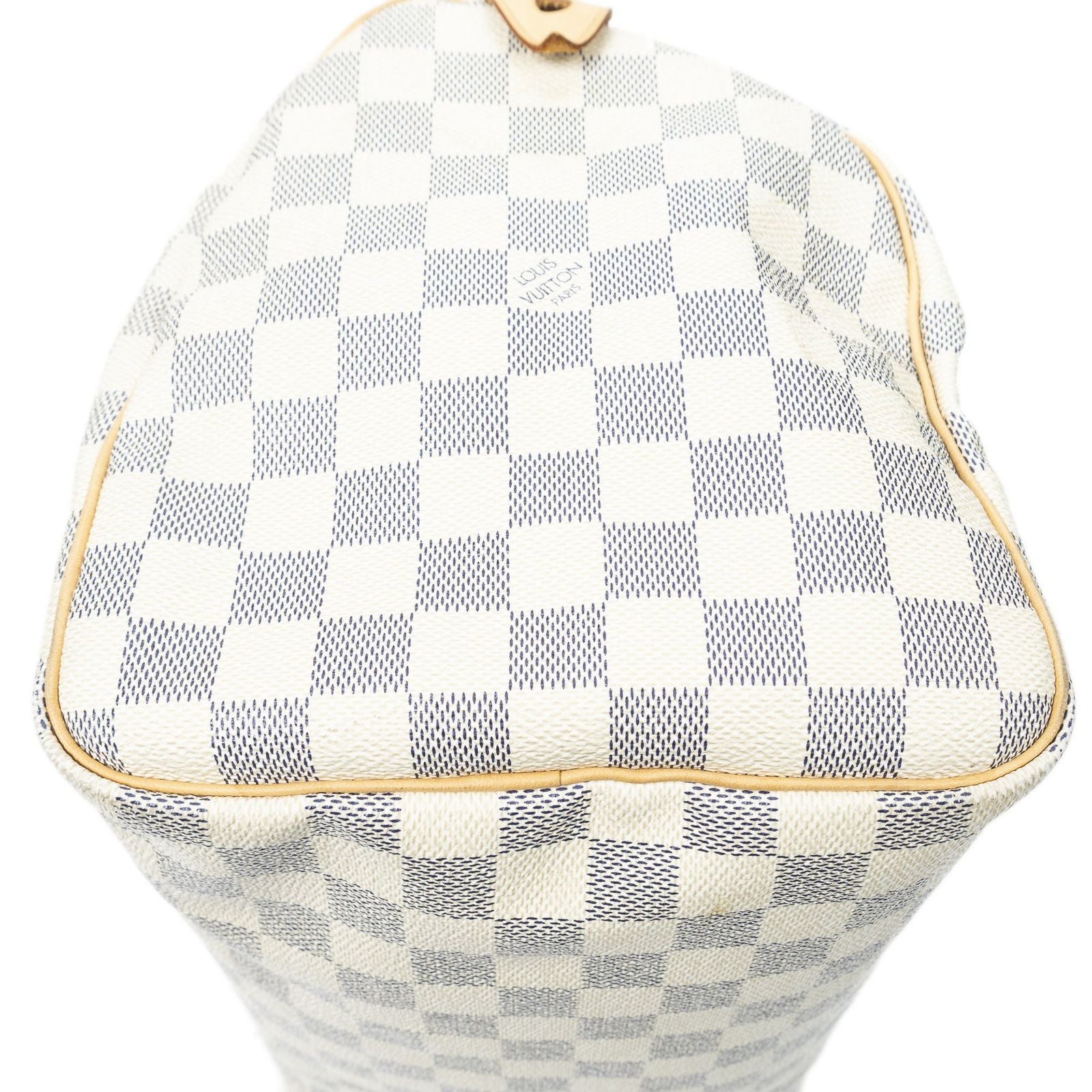 Louis Vuitton Speedy Ivory Damier Azur Handbag — view 7
