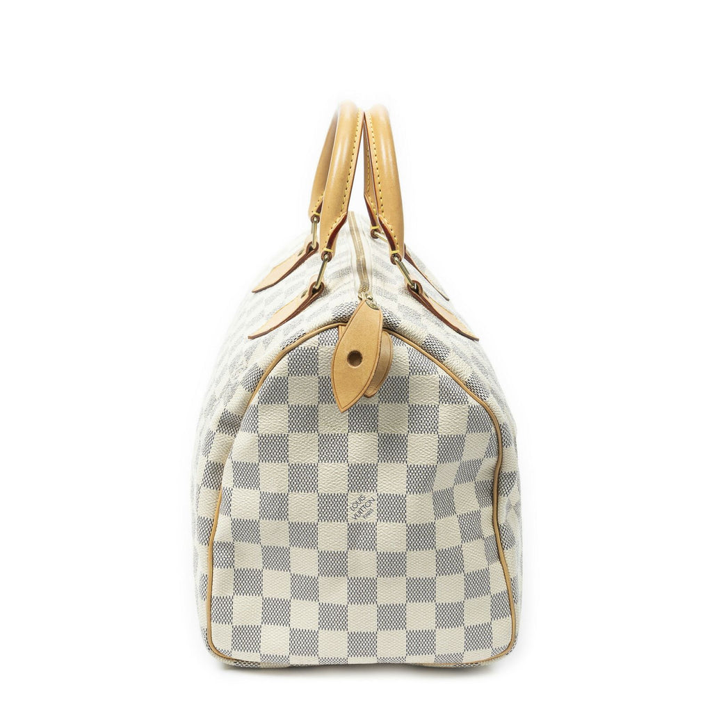 Louis Vuitton Speedy Ivory Damier Azur Handbag — view 3