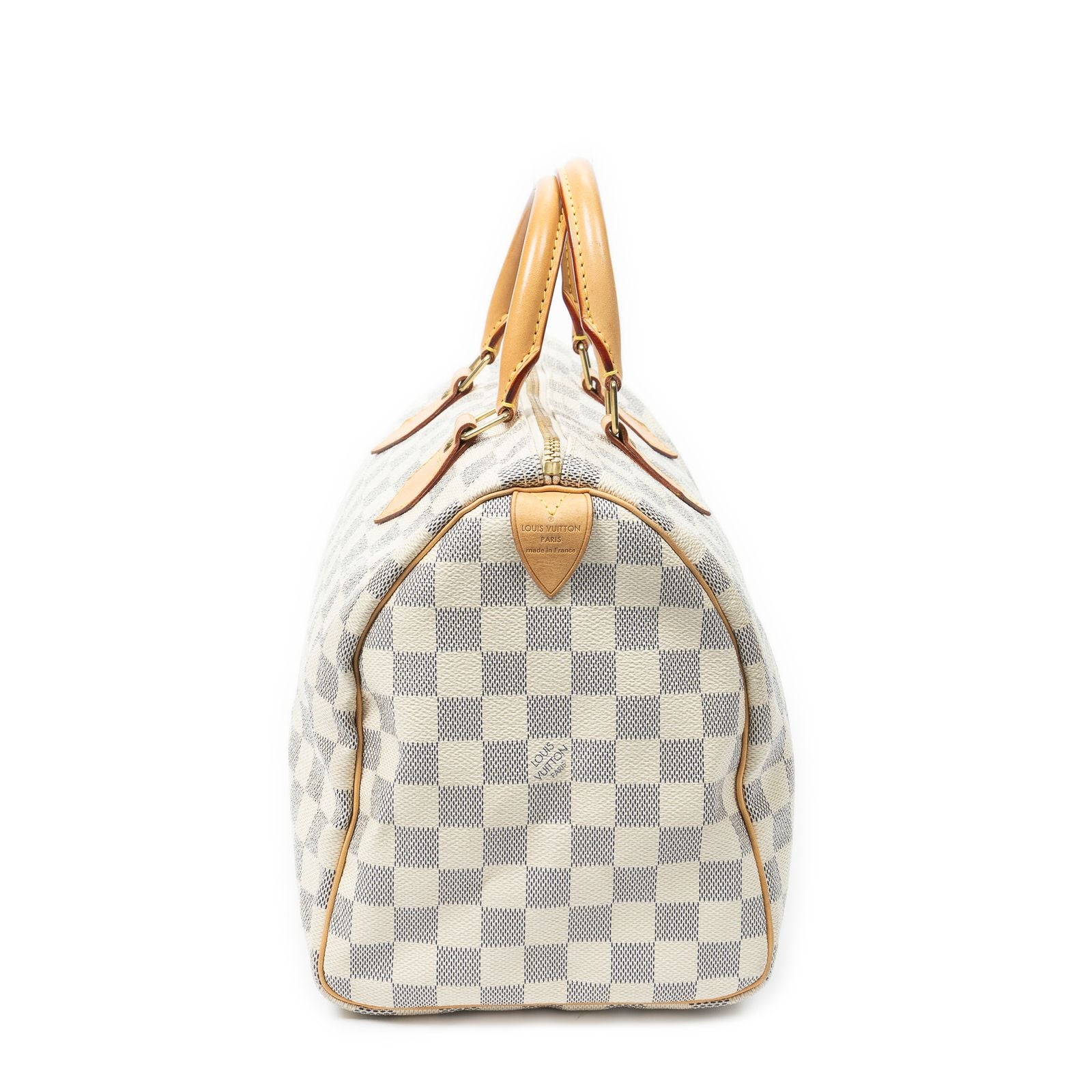 Louis Vuitton Speedy Ivory Damier Azur Handbag — view 4