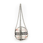 Chanel Mini CC Round Chain Crossbody White Black Pink Quilted Tweed — view 5