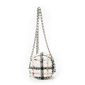 Chanel Mini CC Round Chain Crossbody White Black Pink Quilted Tweed
