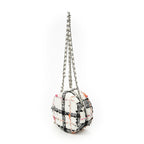 Chanel Mini CC Round Chain Crossbody White Black Pink Quilted Tweed — view 2