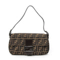 Fendi Baguette Brown Black Zucca Canvas Messenger