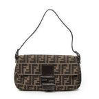 Fendi Baguette Brown Black Zucca Canvas Messenger