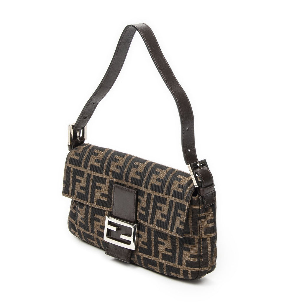 Fendi Baguette Brown Black Zucca Canvas Messenger — view 2
