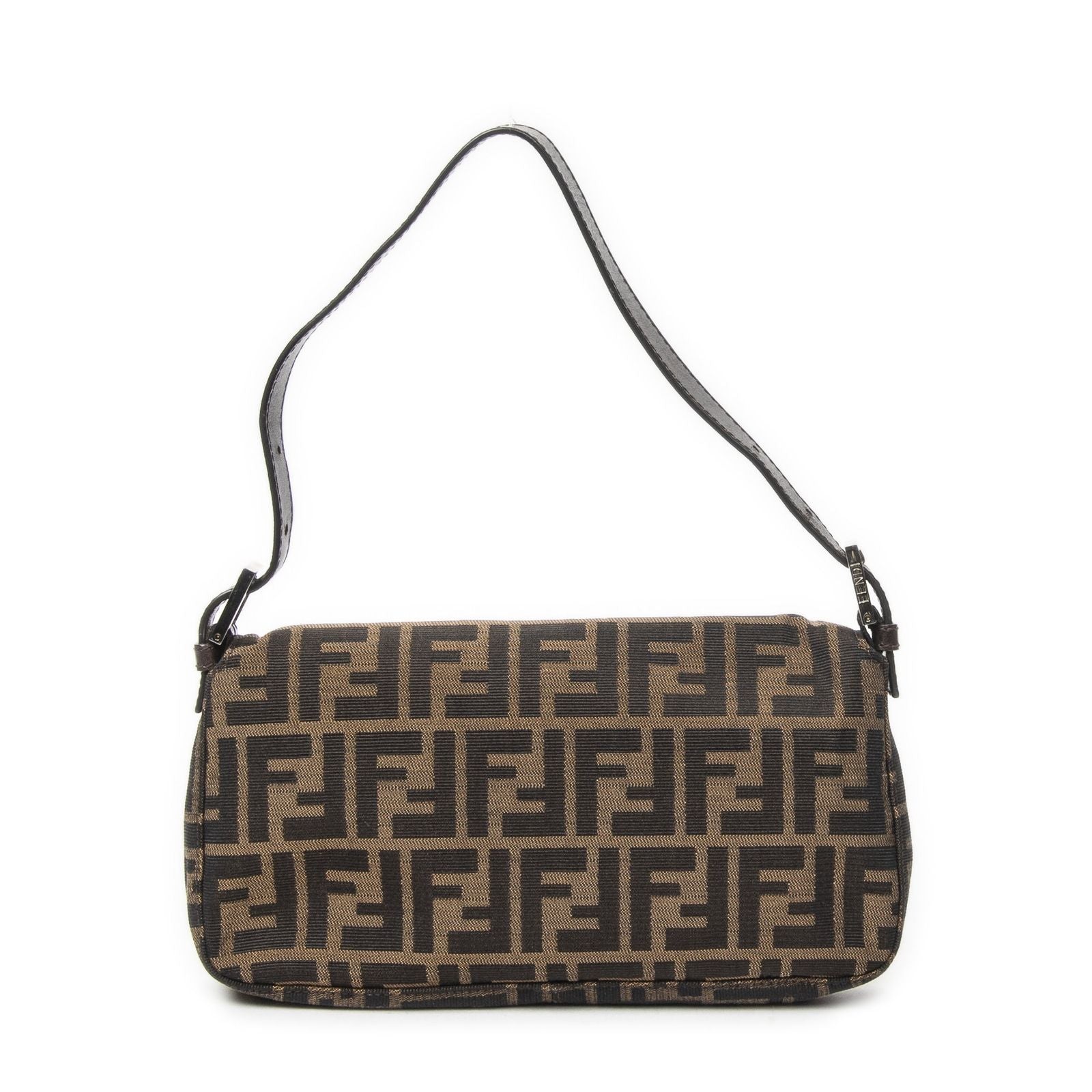 Fendi Baguette Brown Black Zucca Canvas Messenger — view 5
