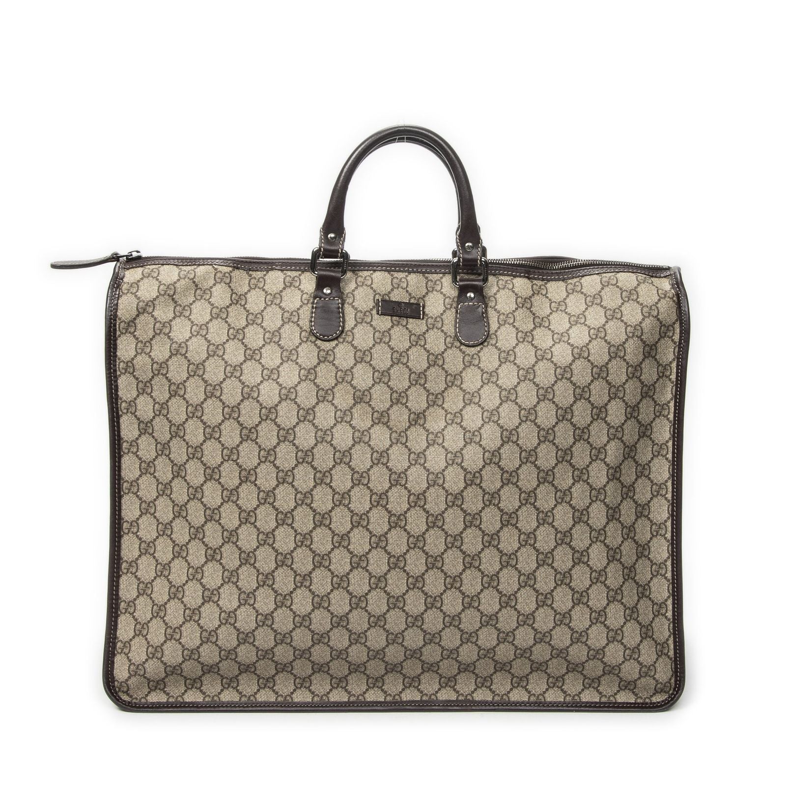 Gucci Large Square Bamboo Tote Beige Supreme Canvas