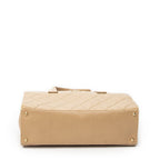 Chanel CC Wild Stitch Boston Tote Beige Quilted Lambskin Leather — view 6