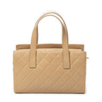 Chanel CC Wild Stitch Boston Tote Beige Quilted Lambskin Leather — view 5